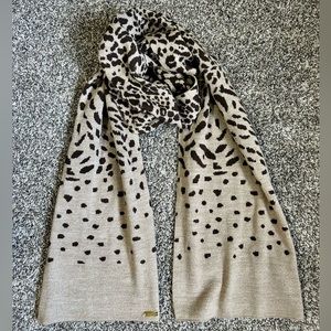 Calvin Klein Tan and Brown Animal Print Scarf